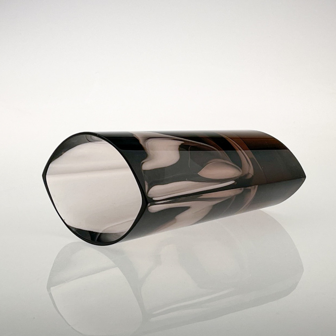 A Scandinavian Modern pink art glass object / vase, model N 407 – Nuutajärvi-Notsjö, Finland 1967 by Kaj Franck