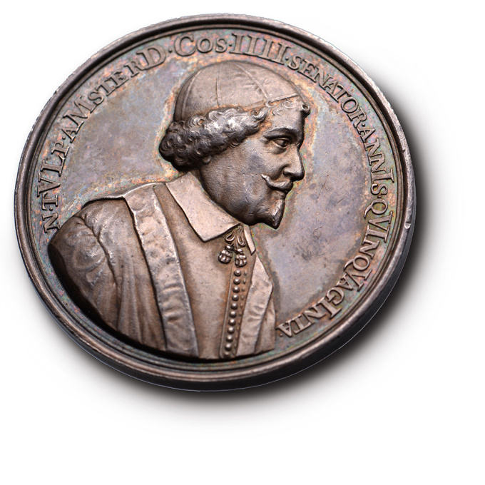 Trompe l’oeil and bronze and silver medal of Dr. Nicolaes Tulp, mayor of Amsterdam, by Antonina Houbraken by Unbekannter Künstler