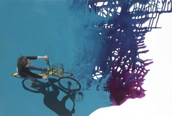  Eva Navarro Fearless Original painting Mixed media incl oil on canvas 60 x 89 cm  by Eva Navarro