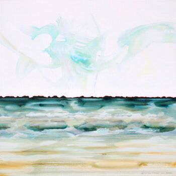 #491 100 x 100 cm | gemengde techniek op linnen by Charlot Terhaar sive Droste