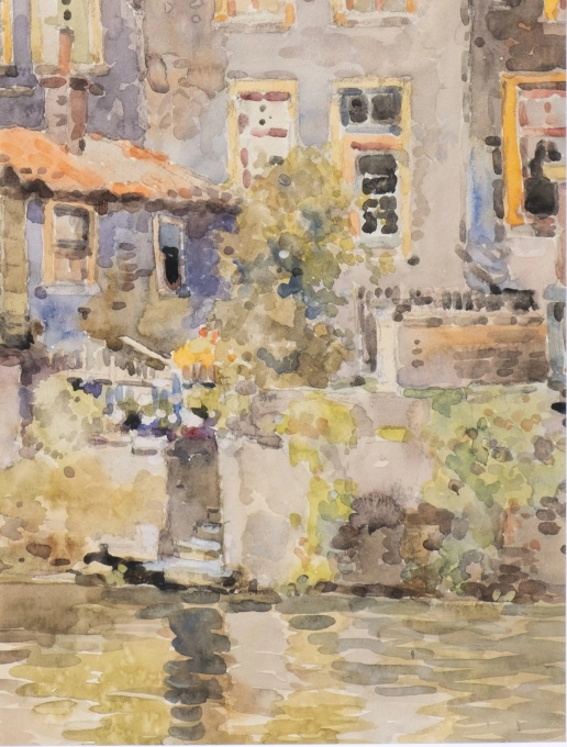 Huizen aan de gracht by Herman Bogman jr.