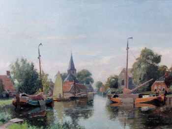 RIVIER BIJ WARTENA by Gerbrand Frederik van Schagen