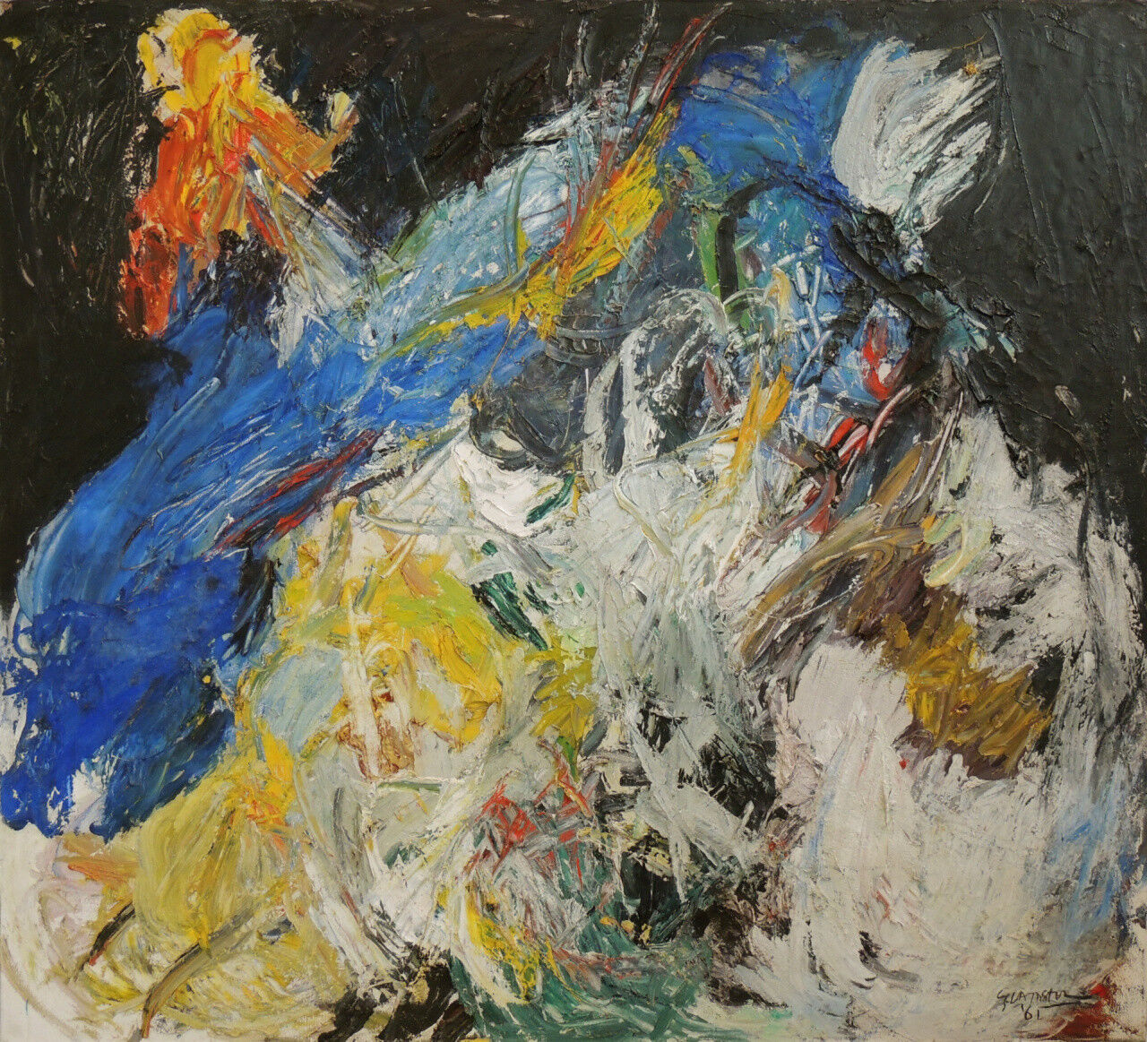 Pittura a olio astratta, La Nuit, Ger Lataster, 1961