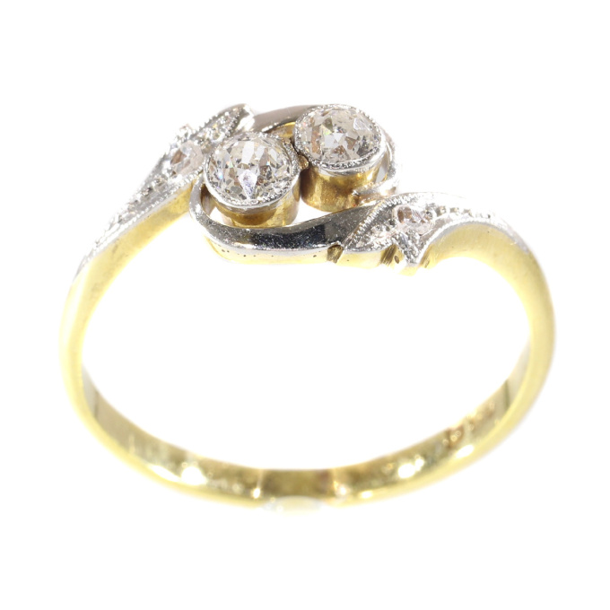 Estate engagement ring cross over or the romantic toi et moi by Artiste Inconnu