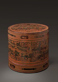 Betel box with court scenes by Artiste Inconnu