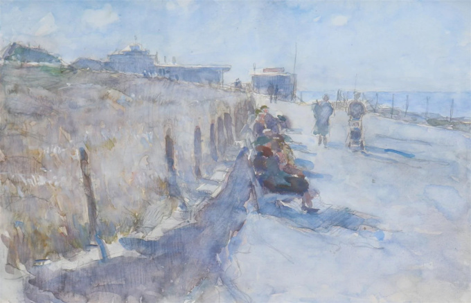 Flaneren langs het strand van Kijkduin by Piet van Boxel