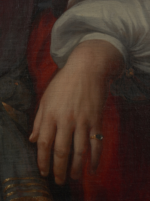 17th C Portrait of a Gentleman labelled "magistrat flamand Nicolas Maes" ,Oil on Canvas (marouflage),original frame. by Nicolas Maes