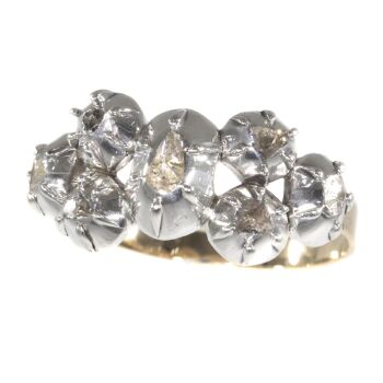 Antique ring with rose cut diamonds Victorian age by Unknown artist