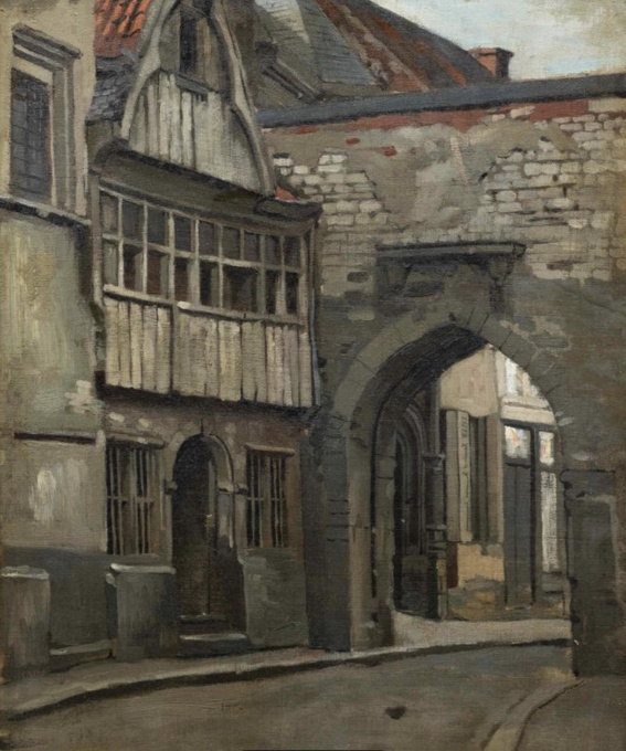 Gezicht op de Steenstraat in Antwerpen by Willem Steelink