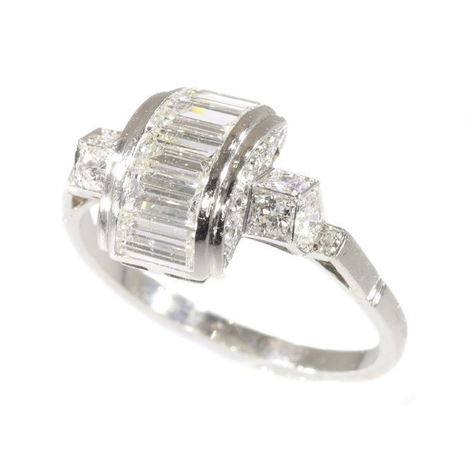 Vintage Fifties Art Deco inspired diamond engagement ring by Artista Sconosciuto