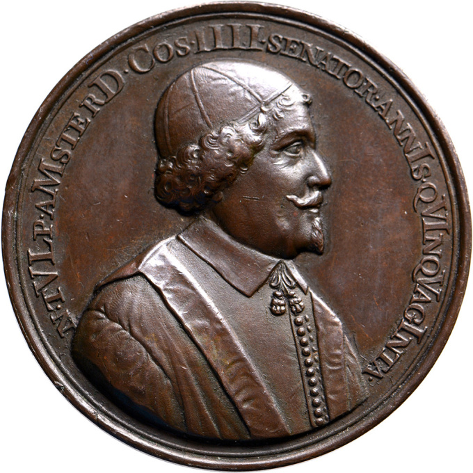 Trompe l’oeil and bronze and silver medal of Dr. Nicolaes Tulp, mayor of Amsterdam, by Antonina Houbraken by Unbekannter Künstler