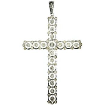 Belle Epoque antique diamond cross pendant by Unknown artist