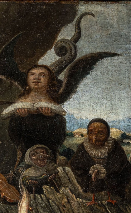 17th C representation of the Roof of Folly: An Allegory of the Fall, German School. by Unbekannter Künstler