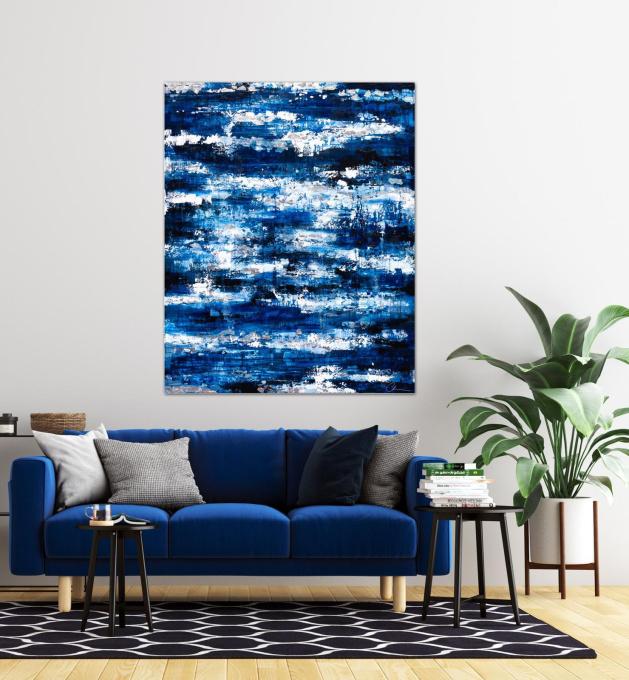 Deep Blue with Silver by Chelsea Davine