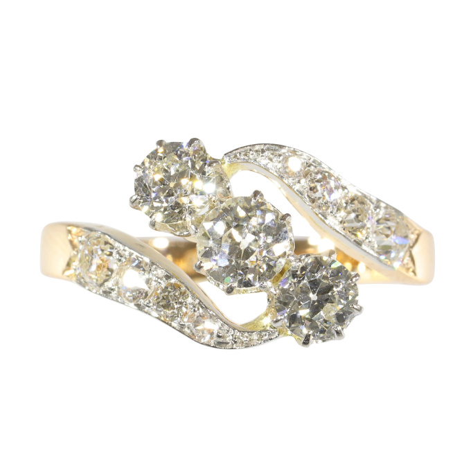 Love Across Time: 1920s Belle Époque Diamond Statement Ring by Unknown artist
