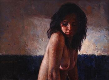Claire voor geteerde muur III by Ben Snijders