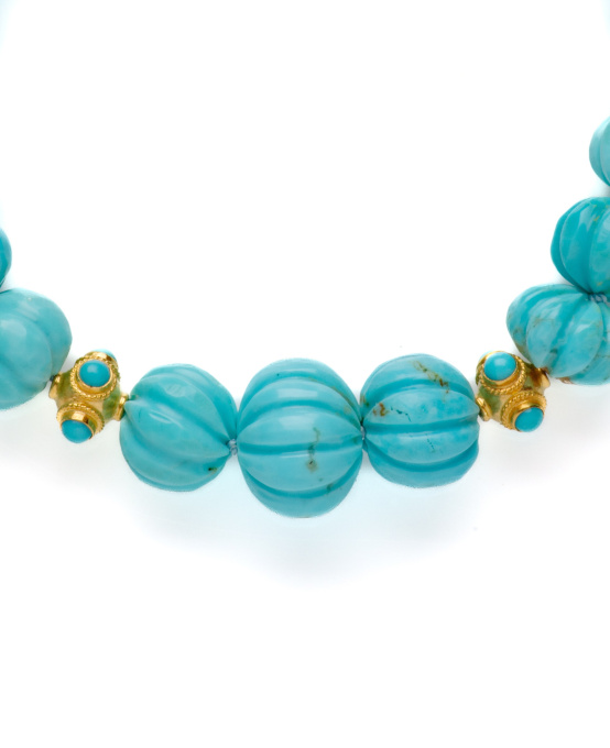 Kingman Turquoise 18K Gold Diamond Bracelet by Its My Gemme