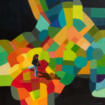 Eva Navarro One Step at a time Original painting incl oil on canvas 120 x 120 cm y 2024 by Eva Navarro
