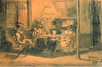 Een kopje koffie op de Weststraat te Domburg by Jan Toorop