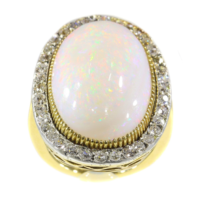 Antique large opal and diamonds ring by Unbekannter Künstler