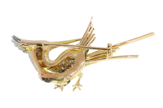 Vintage Fifties Hummingbird Brooch, A Whimsical Mid-Century Flight by Artista Desconocido