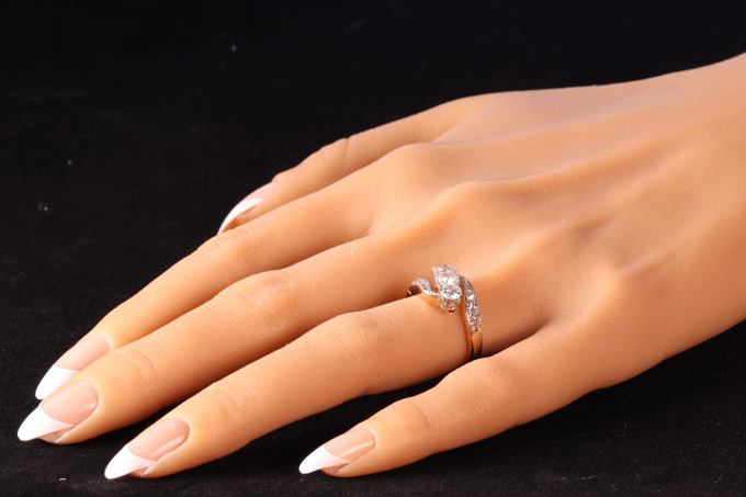 Love Across Time: 1920s Belle Époque Diamond Statement Ring by Unknown artist