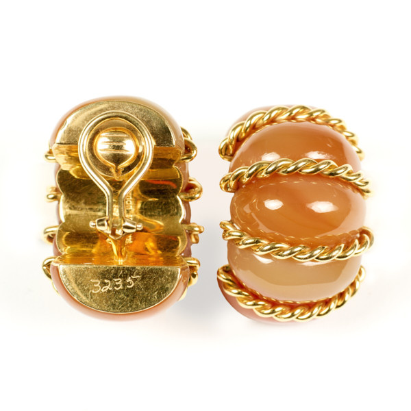 Seamann Schepps agate Shrimp earrings by Seaman Schepps