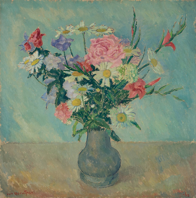 Still life with flowers by Jan van Herwijnen