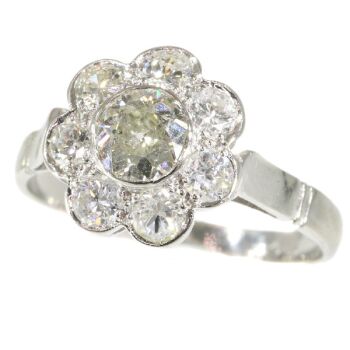 Fifties Vintage Diamond Engagement Ring Platinum 1.32 TCW by Artista Sconosciuto