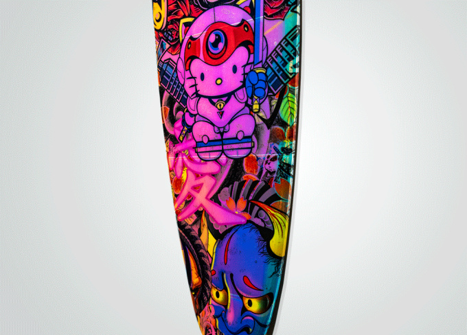 Tattoo Surfboard by Ghost Art