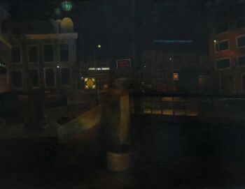 Avondstadsgezicht by Jan Ouwersloot