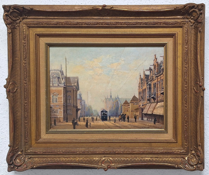 Stadsgezicht Amsterdam, Van Baerlestraat met het Koninklijk Concertgebouw en de Amsterdamse IJsclub by Wilbrandus Joannes Koppius