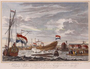 Launching VOC ship by Reinier Vinkeles