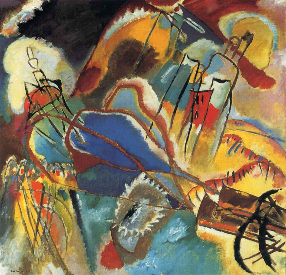 Dipinto astratto di Vassily Kandinsky, Improvvisazione 30 (Cannoni), 1913