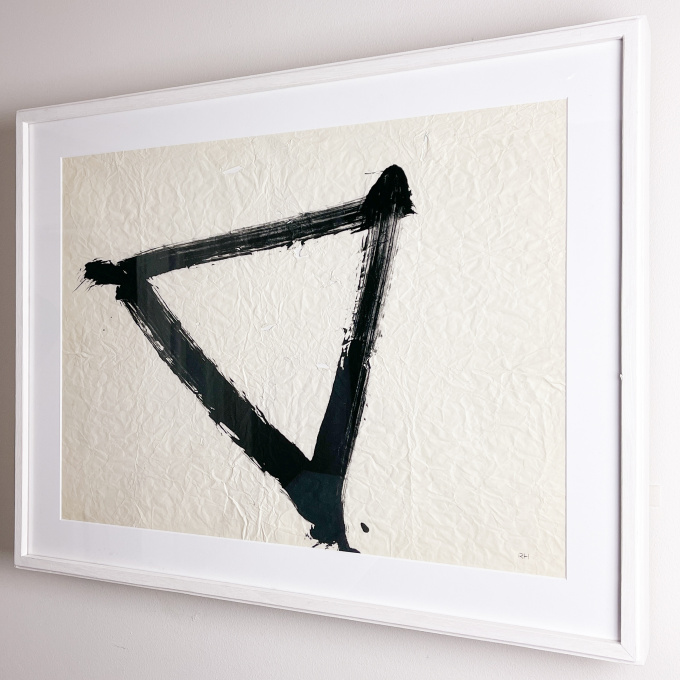 “Composition” – tempera on paper, original frame by Rune Hagberg