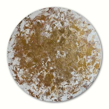 White and Gold Tondo by Chelsea Davine