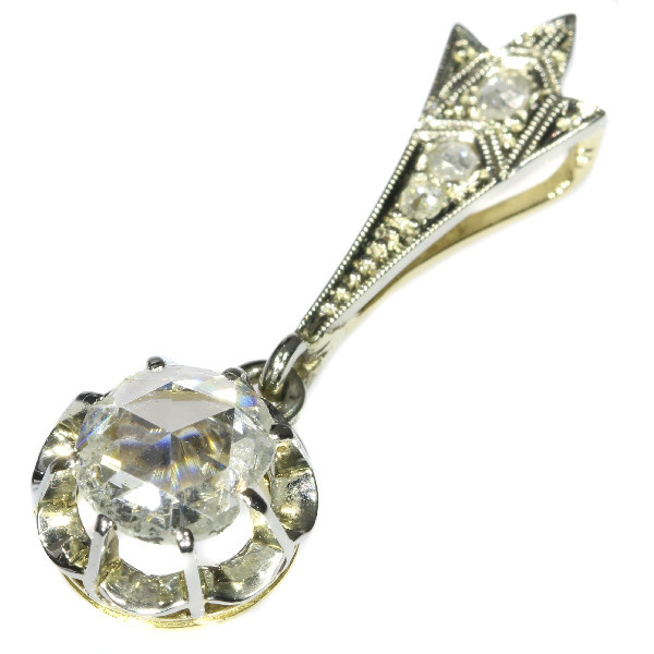 Big Rose Cut Diamond Art Deco Pendant Belle Epoque by Artista Desconocido