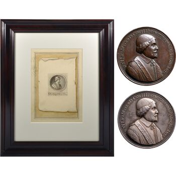 Trompe l’oeil and bronze and silver medal of Dr. Nicolaes Tulp, mayor of Amsterdam, by Antonina Houbraken by Unknown artist