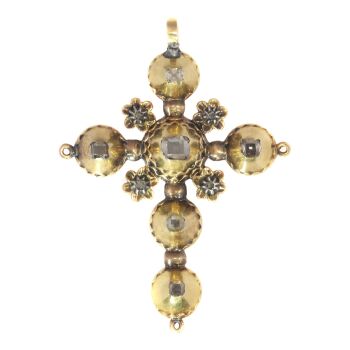Antique Georgian gold diamond cross with old mine brilliant cut diamonds by Unbekannter Künstler