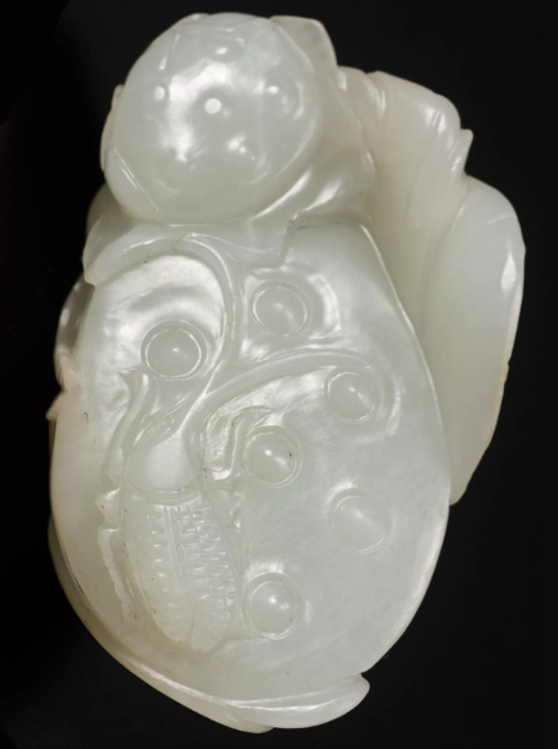 A white jade ‘Lotus Seedpod and Bug’ carving, Qing dynasty, 18th century by Artiste Inconnu