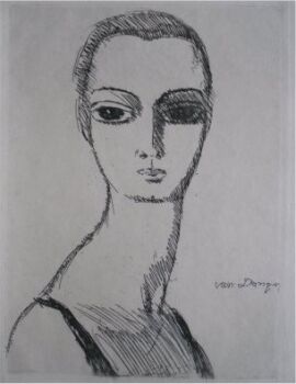 Girl with a swann´s neck by Kees van Dongen