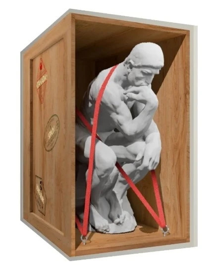 Le penseur en voyage (4/8) by Artista Desconocido