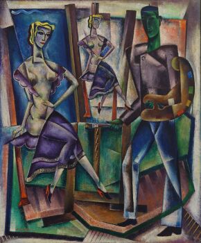 no title ( 'the painter and his model') by Reimond Kimpe