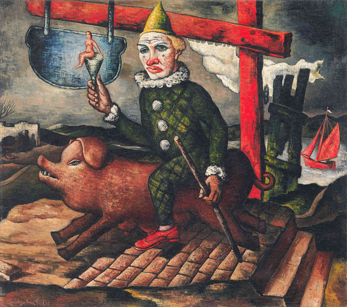 CLOWN OP VARKEN EN ZEE by Quirijn van Tiel
