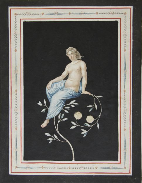 Set of eight gouache drawings by Unbekannter Künstler