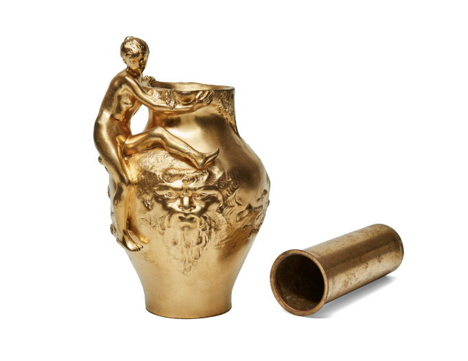 Auguste Ledru – Gilded Bronze Art Nouveau Ewer-Vase – Susse Frères, Paris by Frères Foundry Susse